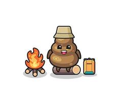 camping illustration of the poop cartoon vector