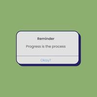 Progress is the process quote motivational design vector