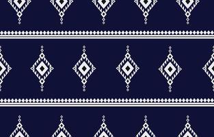 Geometric ethnic pattern Abstract seamless background in navy and white color Design for Print, wallpaper, fabric, textile vector illustration