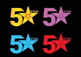 Five star new logo and icon design vector