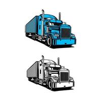 semi truck silhouette vector