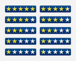 Set of rating or review stars vector