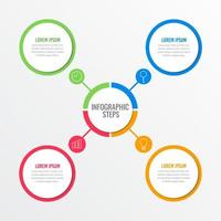 Realistic and colorful business infographics steps. vector