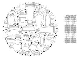 Monochrome medical illustrations. Coloring pages, black and white vector