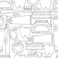 Monochrome medical seamless pattern. Coloring pages, black and white vector