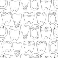 Monochrome medical seamless pattern. Coloring pages, black and white vector