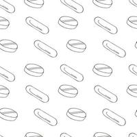 Monochrome medical seamless pattern. Coloring pages, black and white vector