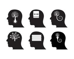 heads ideas concepts on white vector