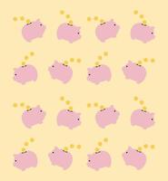 piggy bank background seamless pattern vector