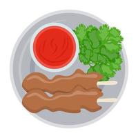 Bacon Skewers Sauce vector