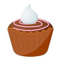 Raspberry Chocolate Cupcake vector