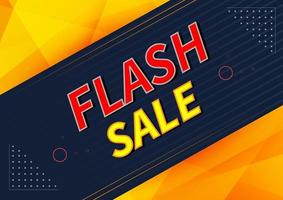 Flash sale banner design template offer shopping on  dark blue background. vector