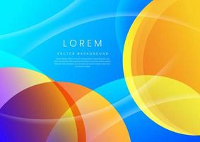 Abstract colorful gradients color overlapping circles and curved on light blue background vector