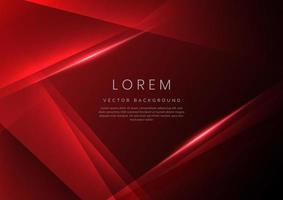 Abstract red elegant geometric overlapping background with red light effect and space for your text. technology concept. vector