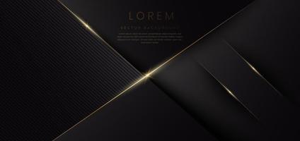 Abstract luxury shiny black background with lines golden glowing. vector