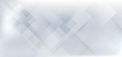 Fondo de plantilla abstracto cuadrados blancos y grises superpuestos con medios tonos y textura. vector