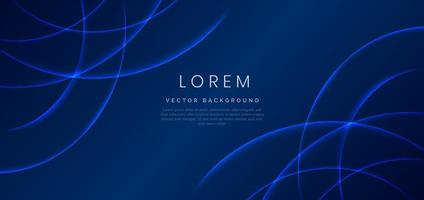 Abstract technology concept curved blue lighting overlapping design background with copy space for text. vector