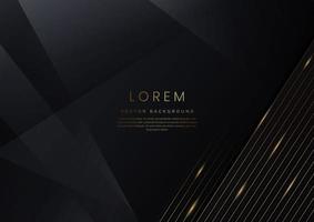 Abstract stripes golden lines diagonal overlap on black background. Luxury style. vector