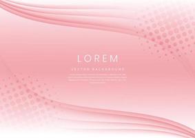 Abstract modern white and pink gradient curved layers lighting background with copy space for your text. vector