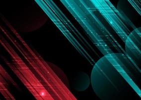 Abstract technology red and blue geometric diagonal overlapping hi speed line movement design background. vector