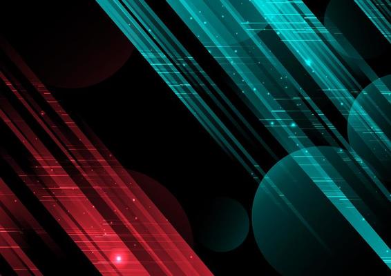 Abstract technology red and blue geometric diagonal overlapping hi speed line movement design background.