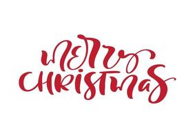 Hand drawn vector lettering text Merry Christmas. brush calligraphic phrase isolated on white background. Quote for cards invitations, templates. Stock illustration