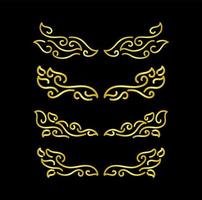 Gold Borders Elements Set Collection, ornament Vector