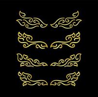 Gold Borders Elements Set Collection, ornament Vector