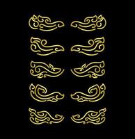 Gold Borders Elements Set Collection, ornament Vector