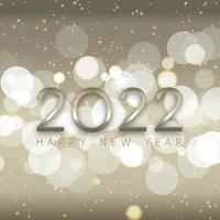 Golden bokeh lights happy new year background vector