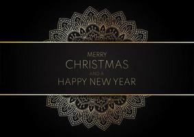 elegant happy new year background with gold mandala design vector