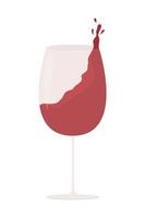 Wine in glass semi flat color vector object