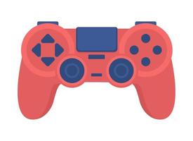 Objeto vectorial de color semi plano de gamepad rojo. artículo realista completo en blanco vector