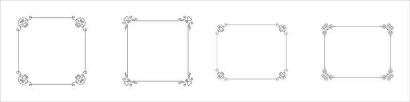 Set of Classic calligraphic ornamental decorative frame vector