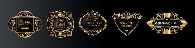 Luxury ornamental gold labels