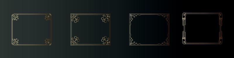 luxury gold floral label frame set