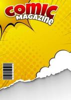 Comic magazine design template with cartoon style element vector