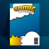 Plantilla de diseño de revista cómica con elemento de estilo de dibujos animados vector