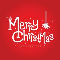 Christmas Banner Red Background With Bell vector