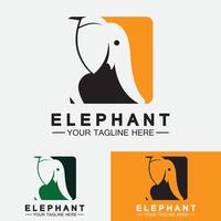 elefante logo vector ilustrador plantilla de diseño