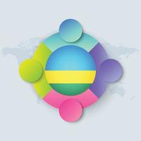 Rwanda Flag with Infographic Design isolated on World map vector