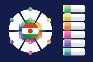 Niger Flag with Infographic Design Incorporate with divided round shape vector