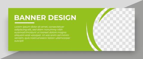 plantilla de banner web creativo. tamaño estándar con lugar para fotos. diseño de plantillas de banner con color verde. ilustración vectorial vector