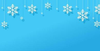 Snow frost effect on blue background. Vector Illustration. Abstract bright white shimmer lights and snowflakes. Scatter falling round particles.