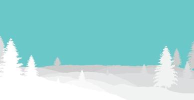 Winter Landscape Background. Flat Vector Illustration . simple background style
