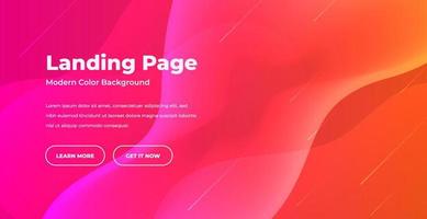 landing page design, modern and colorful style vector
