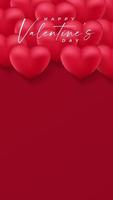 Valentine's Day background design with text space using red and white color of heart shape . vector