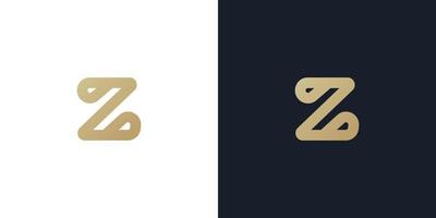 Letter Z monogram logo, creative sleek shape design element, stylish emblem. vector