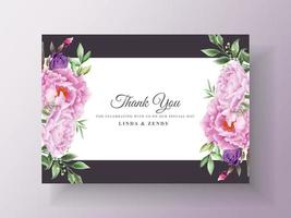 Vintage wedding invitation purple flower vector