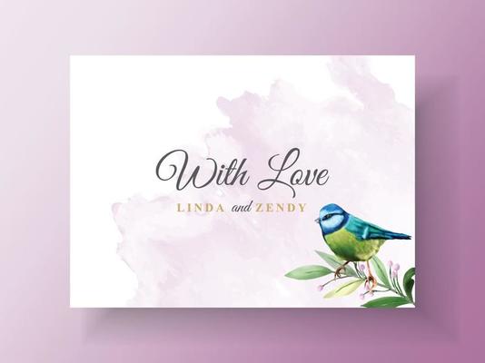 Beautiful purple flower wedding invitation card